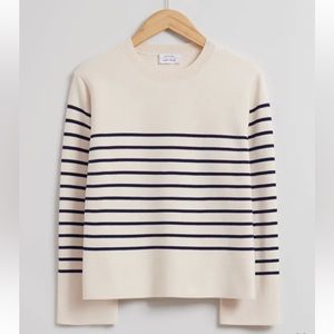 & Other Stories Boxy Nautical Striped Sweater, Size S